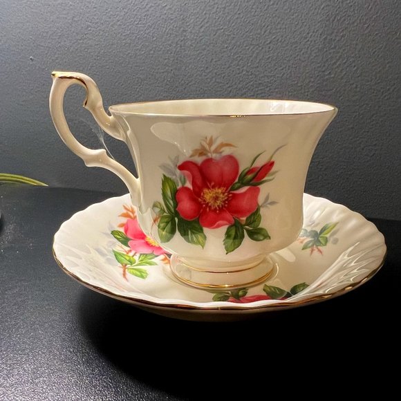 Royal Albert Prairie Rose Vintage Tea Cup and Saucer - Picture 1 of 3